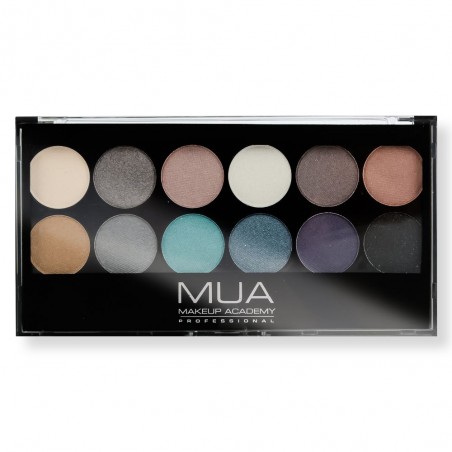 MUA -  Eyeshadow Paleta 12 SMOKEY EYE + Aplikator
